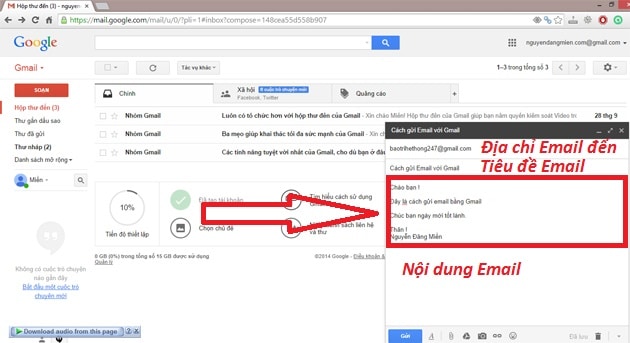 ví dụ 1 gmail